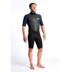 C-Skins Element 3/2mm Mens Shorty Wetsuit Black Slate Cyan - Extra Large XL -Sports Surfing Shop 2048x blank copy3 73601