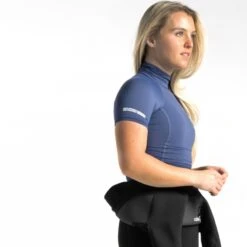 C-Skins Womens High Collar Rash Vest Denim Blue - UK 8 -Sports Surfing Shop 7080 4 l