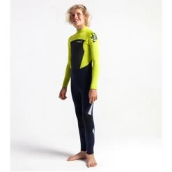 C-Skins Junior Legend 5/4/3mm Wetsuit Back Zip Slate Flash Green - J2XL -Sports Surfing Shop 7781 3 l