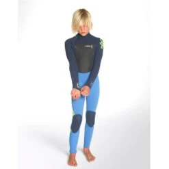 C-Skins Junior Legend 5/4/3mm Wetsuit Back Zip Cyan Ink Blue - J2XL -Sports Surfing Shop 7782 4 l