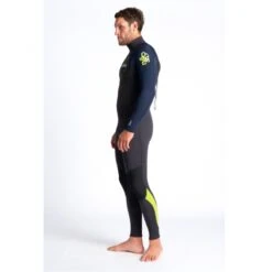 C-Skins Element 3/2mm Mens Wetsuit Anthracite Slate Lime - Large Tall LT -Sports Surfing Shop cel32mbzanslliside2 47916