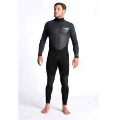 C-Skins Element 3/2mm Mens Wetsuit Black Anthracite Cyan - Large Tall LT -Sports Surfing Shop cel32mbzbkancyfront 74316