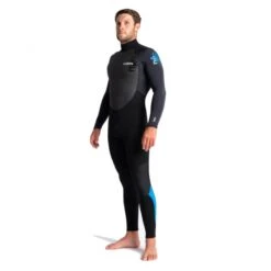 C-Skins Element 3/2mm Mens Wetsuit Black Anthracite Cyan - Large Tall LT
