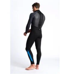 C-Skins Element 3/2mm Mens Wetsuit Black Anthracite Cyan - Large Tall LT -Sports Surfing Shop cel32mbzbkancyquarter2 41397