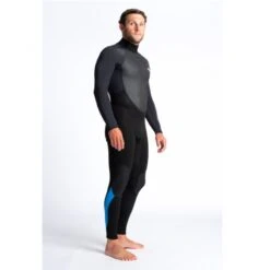 C-Skins Element 3/2mm Mens Wetsuit Black Anthracite Cyan - Large Tall LT -Sports Surfing Shop cel32mbzbkancyquarter4 73777