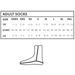 CSkins Swim Research Freedom Swim Socks 3mm - UK11 USA12 (EU45) -Sports Surfing Shop cskins2020sizechartsocks 75829