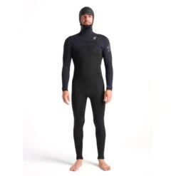 C-Skins Session Hooded 5/4mm Wetsuit - Medium Small MS -Sports Surfing Shop cskinssession54hoodedchestzipwetsuitsteamerfront copy 2 41328