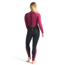 C-Skins Surflite 4/3mm Womens Wetsuit Back Zip Raven Black Wine - UK 8 Short -Sports Surfing Shop csl43wbzrvwiwhback 15492