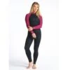 C-Skins Surflite 4/3mm Womens Wetsuit Back Zip Raven Black Wine - UK 8 Short -Sports Surfing Shop csl43wbzrvwiwhfront 60225