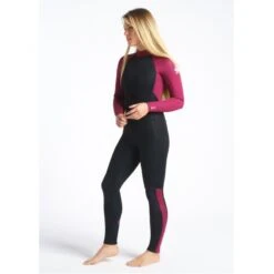 C-Skins Surflite 4/3mm Womens Wetsuit Back Zip Raven Black Wine - UK 8 Short -Sports Surfing Shop csl43wbzrvwiwhquarter1 14332