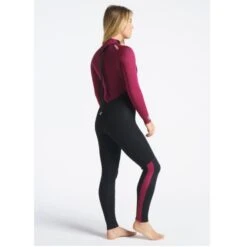 C-Skins Surflite 4/3mm Womens Wetsuit Back Zip Raven Black Wine - UK 8 Short -Sports Surfing Shop csl43wbzrvwiwhquarter3 45038