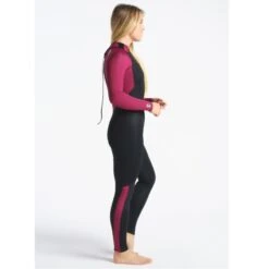 C-Skins Surflite 4/3mm Womens Wetsuit Back Zip Raven Black Wine - UK 8 Short -Sports Surfing Shop csl43wbzrvwiwhside1 74922
