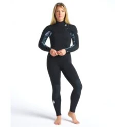 C-Skins Solace 5/4/3mm Womens Wetsuit Chest Zip Black Tropical - UK 10 -Sports Surfing Shop cso54wczbktbkwhfront1 27377