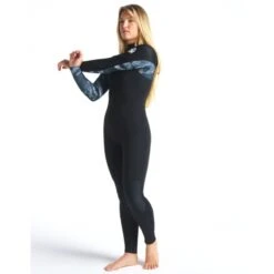 C-Skins Solace 5/4/3mm Womens Wetsuit Chest Zip Black Tropical - UK 10 -Sports Surfing Shop cso54wczbktbkwhfrontquarter2 60677