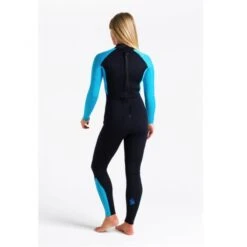 C-Skins Surflite 3/2mm Womens Wetsuit Back Zip Raven Cyan - UK 8 -Sports Surfing Shop womens surflite 3x2 gbs stmr cyan azure qtr2 11204